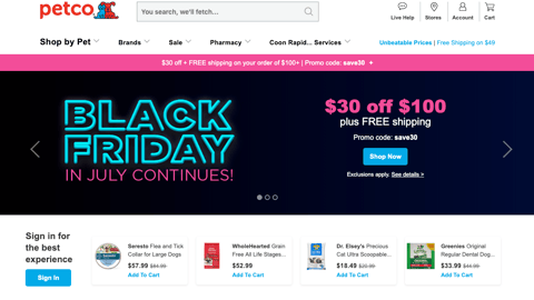 Petco 'Black Friday in July' Sale